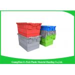 Nestable heavy duty plastic storage containers with attached lids stackable for sale