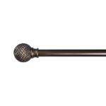 25MM Resin And Coffee Color Curtain Rod Set With Metal Iron Curtain Poles for sale