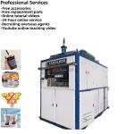 Water Cooling Plastic Cup Forming Machine with 11 KW Electric Furnace Heating and 250mm Max Forming Depth for sale