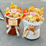 Unique Mother's Day Gift Butter Bear Plush Doll Bouquet in Multiple Colors for Female Loved Ones for sale