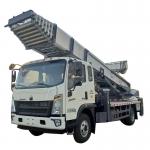 Customized New Type HOWO 45Meters  51 Meters Ladder Aerial Platform Truck With 6 Hydraulic Leg Remote Control Systern for sale