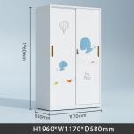 Double Door Bedroom White High Locker Storage Cabinet With Printing for sale