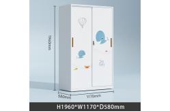 China Double Door Bedroom White High Locker Storage Cabinet With Printing supplier