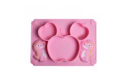 China Food Silicone Childrens Plates Eco Friendly Baby Tableware Set Spoon Plate Bowl supplier