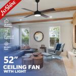 4*MDF Blades Dimmable LED Ceiling Fan With Remote Control And Lamp Whisper-Quiet for sale