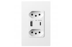 China Convenient Brazil USB Wall Socket With 2 USB 5V 2.4A Output supplier