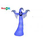 Tarpaulin Inflatable Holiday Decorations Halloween Blow up Led White Ghost for sale