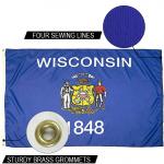 State of Wisconsin Flag 3x5 ft Outdoor Heavy duty Dupont Nylon US Flags Strong Canvas Heading and  Brass Grommets for sale