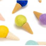 3x6cm Wool En71 Felt Ice Cream Cone Pattern Handmade Diy Craft