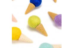 China 3x6cm Wool En71 Felt Ice Cream Cone Pattern Handmade Diy Craft supplier