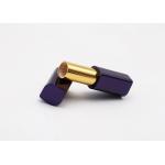 Rhombus Shape Aluminum Empty Lipstick Container Tube Magnetic Dark Blue Cosmetic for sale