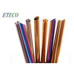 Straight Reusable Smoothie Straws , Rainbow Colored Metal Bar Straws for sale