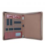 Handheld Executive Leather Business Portfolio Portable Multipurpose With Power Bank