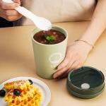 Microwave Heating Oatmeal Breakfast Cup Airtight Plastic Porridge Cup With Spoon