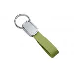 Debossing Tape Green PU Leather Key Chains Strap Epoxy Doming for sale