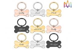 China Fadeless Keyring Bone Collar Personalized Pet Charms supplier