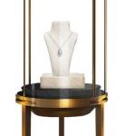 Standing Locking Jewelry Display Fixtures Case Tempered Glass LED Lighting for sale