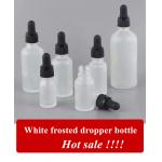 20ml 30ml50ml 2oz Cosmetic Personal care Eye Essential Oil Glass White Frosted Dropper Bottle with Dropper Cap for sale