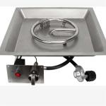 ISO9001 Outdoor Propane Heater Gas Fire Pit Pan Kit 910mm*300mm Rectangular for sale