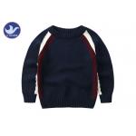 12GG Gauge Stylish Stripes Boys Cotton Sweater For Spring , Winter for sale