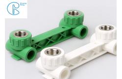 China White PPR Plastic 90 Degree Double Male Thread Elbow With Wall Plate supplier