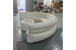 China Customized Airtight LED Inflatable Round Sofa Furniture Lounge Inflatable Sofa Chair With Table supplier