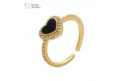 China 18k Gold Plated Dripping Oil Rings Adjustable Enamel Heart For Women supplier