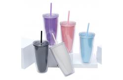 China 710ML/24oz Plastic Straw Cup Perfect for Cold Drinks and Kids' Thirst supplier