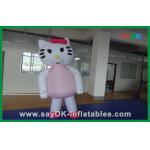 Custom Decoration Pink Cat Inflatable Cartoon Characters For Party for sale