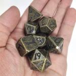 Hand Carved Durable For Savage World Sturdy Hand Multipurpose Metal Polyhedral Dice Set for sale