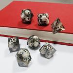 Black Crystal Skull Resin Boarding Dice Set  dnd dice