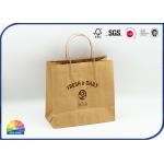 Customized 1c UV Print 180gsm Brown Kraft Paper Bags Matte Varnishing for sale