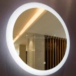 Glass Oval Shape Round Smart Touch Screen LED Bathroom Vanity Mirror with Dimming for sale