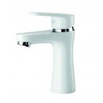 Contemporary Bathroom Wash Basin Faucet Brass half chrome half white for sale