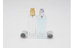 China 50ml Clear Square Rectangle Shape Empty Glass Perfume Bottles supplier