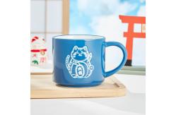 China Ready To Ship In Stock Customized ceramic mug Blue and white cat cup supplier