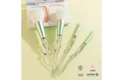 China Plastic Handle Travel Makeup Brush Set 4PCS Synthetic Hair With Eyebrow Scissors supplier