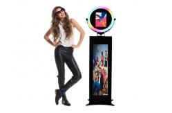 China Head Tilt Ipad Photo Booth Stand With Light Photobooth Ipad With Lcd Display supplier