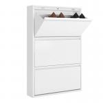 White Modern Design Metal Storage Cabinet 3 Layers Shoe Rack Steel Cabinet for sale