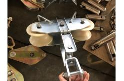 China Nylon Sheave Galvanized Front And Rear Wheels Tandem Sheave Stringing Block supplier