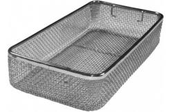 China Electro Polished Steel Surgical Instrument Sterilization Containers With Drop Down Handles supplier