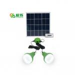 CE ROHS Li Battery Solar Emergency Lights 2 Bulbs Solar Home Lighting Kit for sale