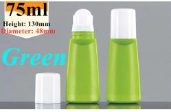 China Cosmetic Plastic Roll On Bottle Green Empty Deodorant Roller Bottles supplier