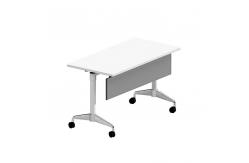 China White Rectangular Wooden Foldable Training Table Thickness 25mm For Meeting Room supplier