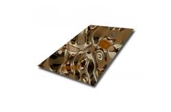 China Rose Gold Water Ripple Stainless Steel Sheet 3.0mm Thickness Water Ripple Stainless Steel Panel supplier