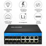16 Port Industrial Smart Managed Fiber Switch 1G/2.5G Fiber ERPS STP MSTP RSTP for sale