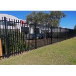 Modern Black Garden Zinc Post Square Tube Panels Wrought Iron Steel Fence With 7ft Width for sale