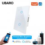 US Standard 2Gang Tuya App Remote Voice Control Smart WIFI Switch With Tempered Glass Panel Led Indicator for sale