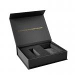 Custom Retail Solid Magnetic Gift Box Black Velvet Foam Inserts for sale