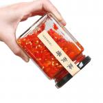 Square Shaped Glass Food Storage Jars With Screw Metal Cap Soda Glass Material for sale